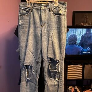 Skinnygirl Light Blue Distressed Boyfriend Jeans